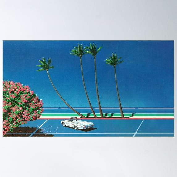 Hiroshi Nagai Art Print Poster Vaporwave Shirt Poster Wall Art, Modern Wall Decor For Living Room Bedroom, 12x18 UNFRAMED