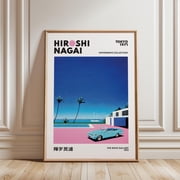 Hiroshi Nagai Poolside Poster, Japanese Vaporwave Retro Wall Art, Tokyo 1970s Print, Poster Only
