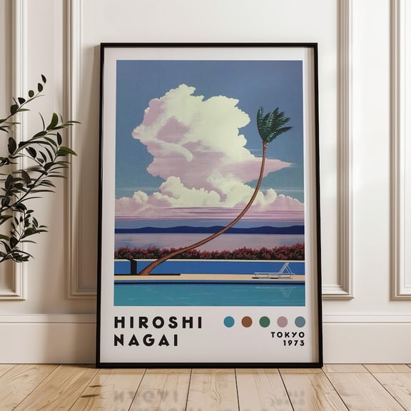 Hiroshi Nagai Style Art Poster – Japanese City Pop Vaporwave Minimalist Modern Art Print 16x24 UNFRAMED