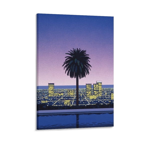 Hiroshi Nagai Tropical Modern Landscape Framed Wall Art Poster Artworks Picture Print Poster Wall Art Painting Canvas Gift Decor Home Posters Decorative 12x18inch(30x45cm)