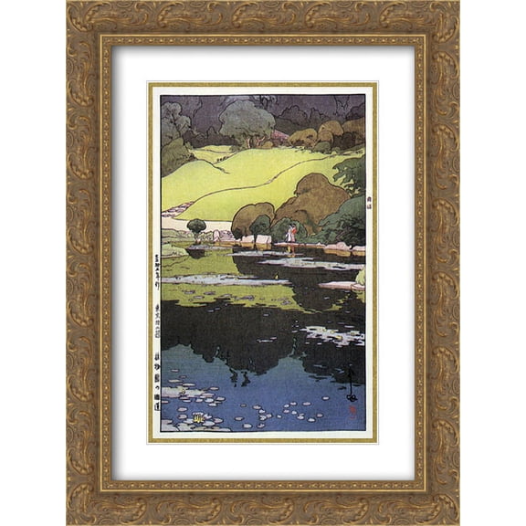 Hiroshi Yoshida 2x Matted 20x24 Gold Ornate Framed Art Print 'In the Botanical Garden'