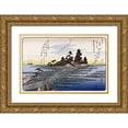 thumbnail image 1 of Hiroshige 14x11 Gold Ornate Wood Framed with Double Matting Museum Art Print Titled - Descending Geese at Haneda, 1 of 4