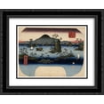 thumbnail image 1 of Hiroshige 2x Matted 24x20 Black Ornate Framed Art Print 'Matsushima in Oshu Province', 1 of 2