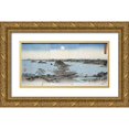 thumbnail image 1 of Hiroshige 32x18 Gold Ornate Wood Framed with Double Matting Museum Art Print Titled - Night View of Kanazawa In Musashi Province, 1 of 4