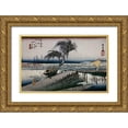thumbnail image 1 of Hiroshige 32x22 Gold Ornate Wood Framed with Double Matting Museum Art Print Titled - Riverscene, 1 of 4