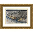 thumbnail image 1 of Hiroshige 32x23 Gold Ornate Wood Framed with Double Matting Museum Art Print Titled - Driving Rain, Shono, 1 of 4