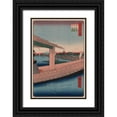 thumbnail image 1 of Hiroshige, Ando 11x14 Black Ornate Wood Framed with Double Matting Museum Art Print Titled - Distant view of Kinryuzan Temple and Azuma Bridge (Azumabashi kinryuzan enbo), 1857, 1 of 4