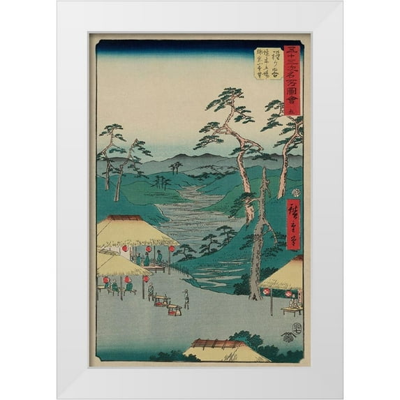 Hiroshige, Ando 11x14 White Modern Wood Framed Museum Art Print Titled - Hodogaya, 1855