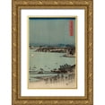 thumbnail image 1 of Hiroshige, Ando 13x18 Gold Ornate Wood Framed with Double Matting Museum Art Print Titled - Evening view of the eight famous sites at Kanazawa in Musashi Province  #3, 1 of 4
