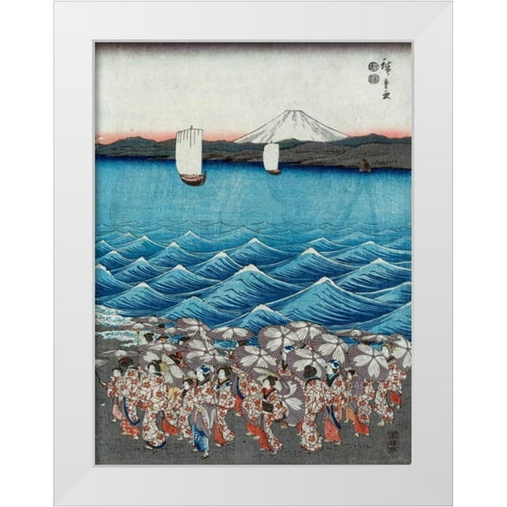 Hiroshige, Ando 15x18 White Modern Wood Framed Museum Art Print Titled - Opening celebration of Benzaiten III