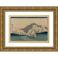 thumbnail image 1 of Hiroshige, Ando 24x17 Gold Ornate Wood Framed with Double Matting Museum Art Print Titled - A Grove of Cherry Trees (Sakura namiki zu), 1900, 1 of 4