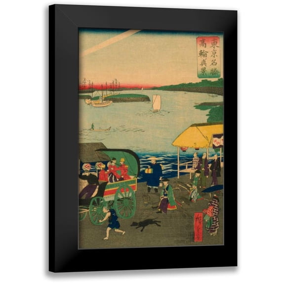 Hiroshige, Utagawa 13x18 Black Modern Framed Museum Art Print Titled - Famous places in Tokyo: real view of Takanawa (Tokyo meisho Takanawa no shinkei) #3, 1870