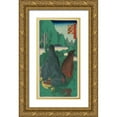 thumbnail image 1 of Hiroshige, Utagawa 19x32 Gold Ornate Wood Framed with Double Matting Museum Art Print Titled - Nihon Temple on Mount Yokogiri at Boshu (Boshu nokogiriyama nihonji), 1859, 1 of 4