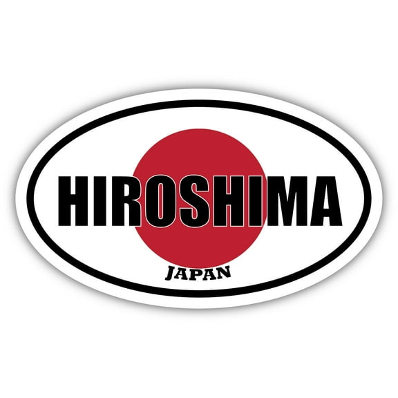 Hiroshima Japan Flag Oval Decal Vinyl Bumper Sticker 3x5 inches
