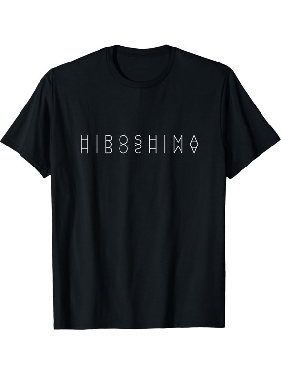 Hiroshima Reflections - Japan Word Art Japanese Souvenir T-Shirt men and women can wear, black, white, gifts