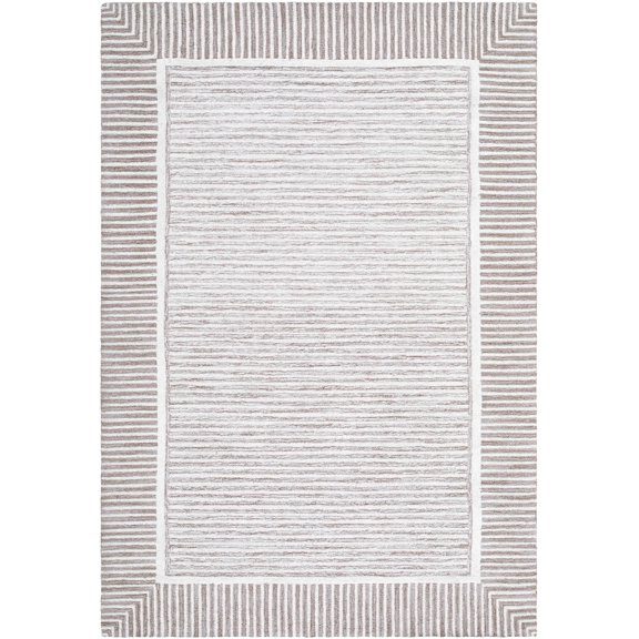 BoutiqueRugs Hiroto Linear Wool Hand Tufted Area Area Rug - Taupe, Ivory, Sandstone - 5' x 7'6"