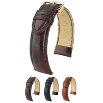 Hirsch Ascot Leather Watch Strap - Brown - L - 18mm Gold Buckle