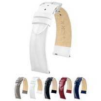 Hirsch Diva Leather Watch Strap - White - M - 16mm - Silver Buckle