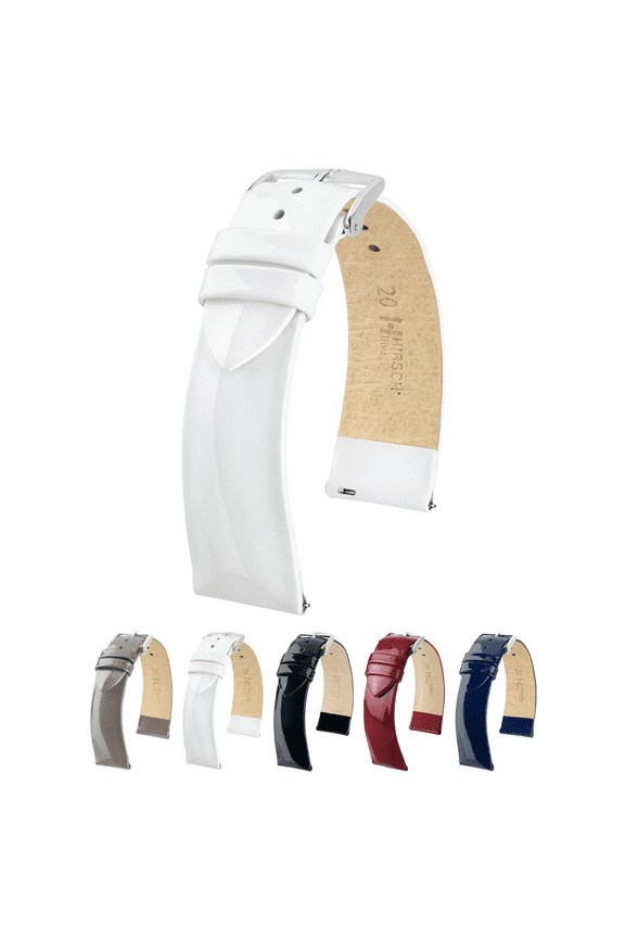 Diva Leather Watch Strap - White - M - 20mm - Silver Buckle