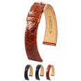 thumbnail image 1 of Hirsch Genuine Crocodile Leather Watch Strap - Golden Brown - M - 16mm - Gold Buckle, 1 of 9