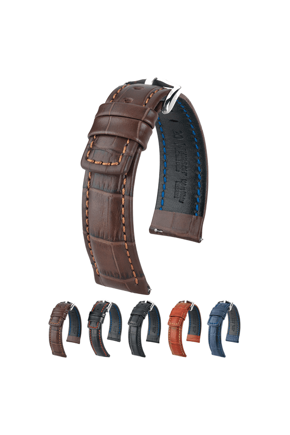 Grand Duke Leather Watch Strap - Brown - L - 22mm - Water Resistant