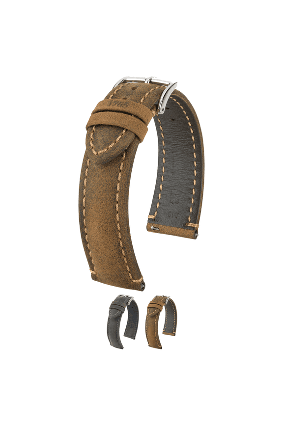 Heritage Artisan Leather Watch Strap - Golden Brown - L - 20mm - Silver Buckle