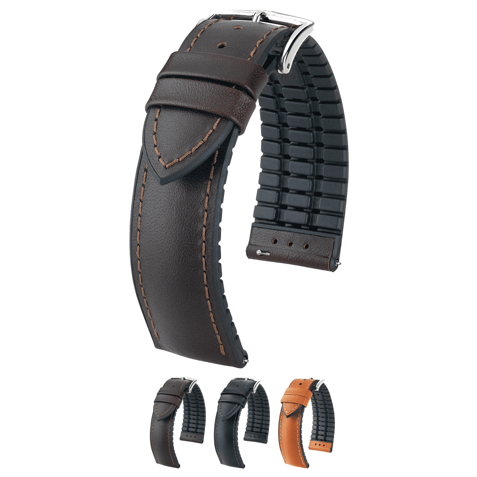 ヒルシュ ジェームス　ゴールデンブラウン 20mm Hirsch James Leather Watch Strap - Golden Brown - M - 20mm