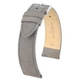 thumbnail image 1 of Hirsch Osiris Nubuck Leather Watch Strap - Grey - M - 16mm - Silver Buckle - Calf Leather Band, 1 of 9