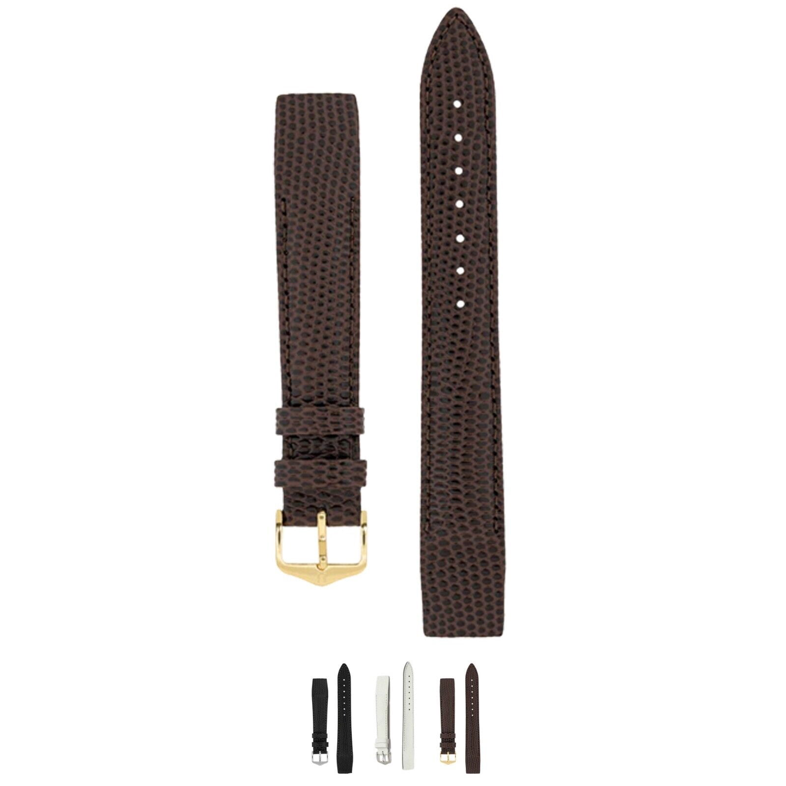Bracelet De Montre Hirsch Lizard Taille 14 Bordeaux – Neuf Avec étiquettes, Cuir Lézard, Modèle 85I