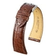 thumbnail image 1 of Hirsch Regent Alligator Flank Watch Strap - Brown - L - 20mm - Silver Buckle, 1 of 9
