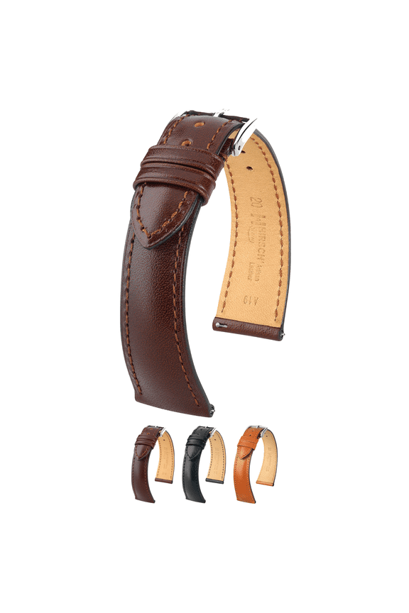Siena Artisan Leather Watch Strap - Brown - L - 18mm - Silver Buckle