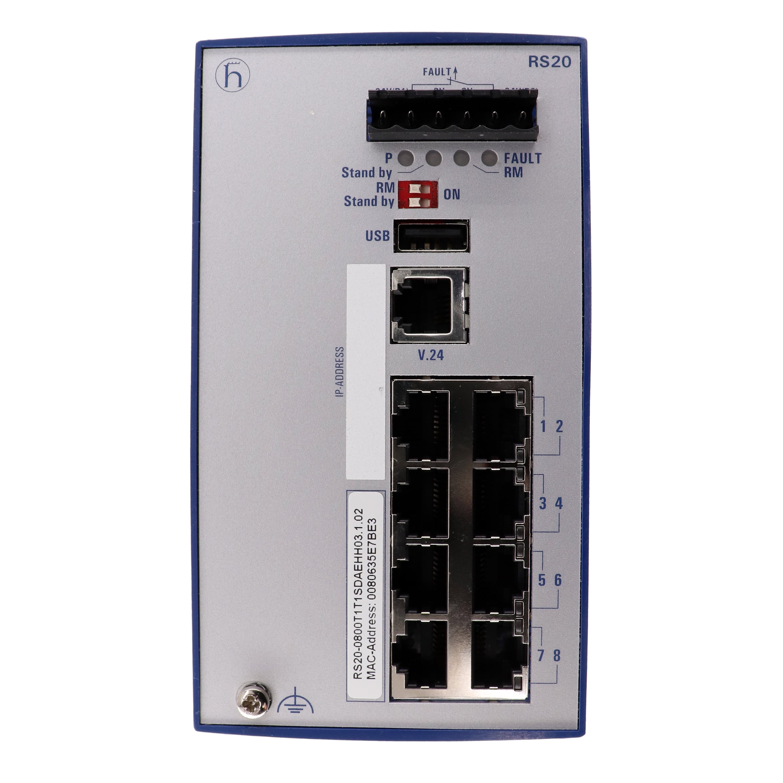 Hirschman RS20-0800T1T150AEHH04.0.01 Industrial Ethernet Switch, 8-Port, Rail/DIN Mount