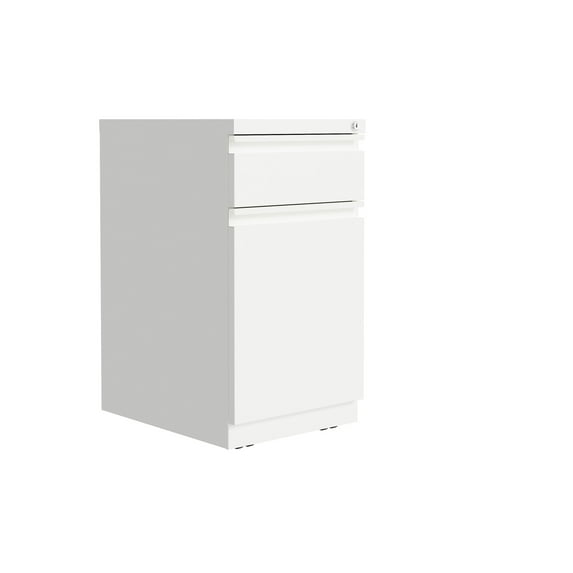 Hirsh 20" Deep Mobile File Cabinet 2 Drawer with XL Backpack Drawer, Letter Width, White