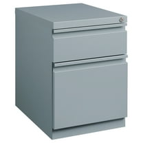 Hirsh 20" Deep Mobile Pedestal File Cabinet 2 Drawer Box-File, Letter Width, Platinum