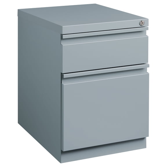 Hirsh 20" Deep Mobile Pedestal File Cabinet 2 Drawer Box-File, Letter Width, Platinum