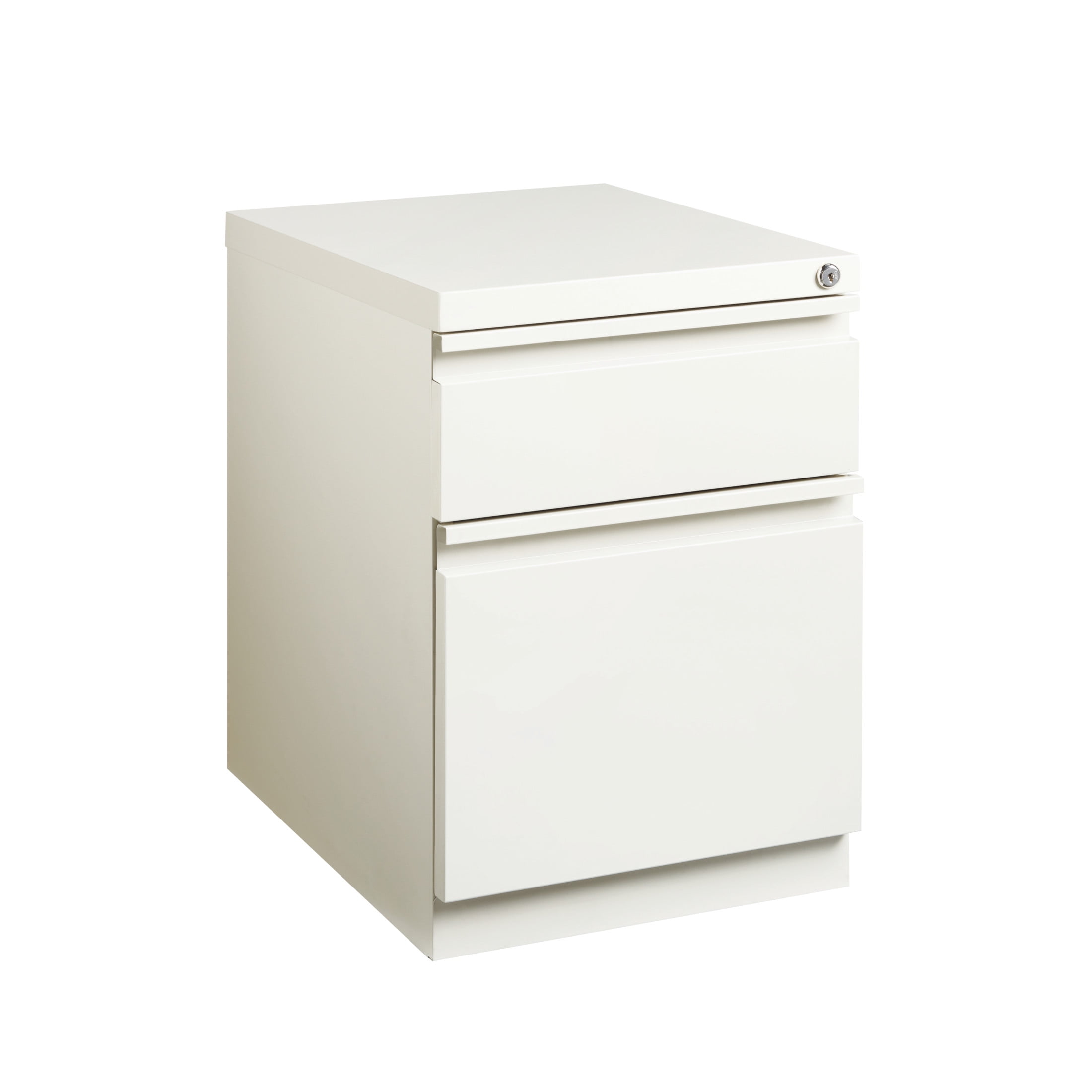 White Steel Mobile Pedestal File Cabinet with Lockable Drawers