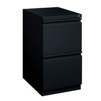 Hirsh 20" Deep Mobile Pedestal File Cabinet 2 Drawer File-File, Letter Width, Black