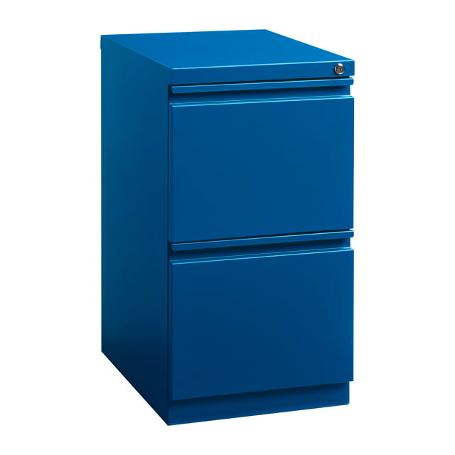 Hirsh 20" Deep Mobile Pedestal File Cabinet 2 Drawer File-File, Letter Width, Blue