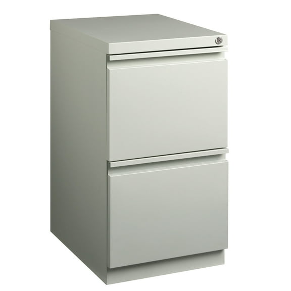 Hirsh 20" Deep Mobile Pedestal File Cabinet 2 Drawer File-File, Letter Width, Gray