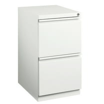 Hirsh 20" Deep Mobile Pedestal File Cabinet 2 Drawer File-File, Letter Width, White