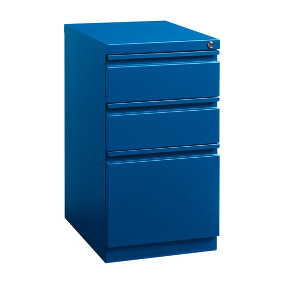 Hirsh 20" Deep Mobile Pedestal File Cabinet 3 Drawer Box-Box-File, Letter Width, Blue