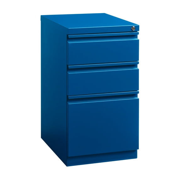 Hirsh 20" Deep Mobile Pedestal File Cabinet 3 Drawer Box-Box-File, Letter Width, Blue