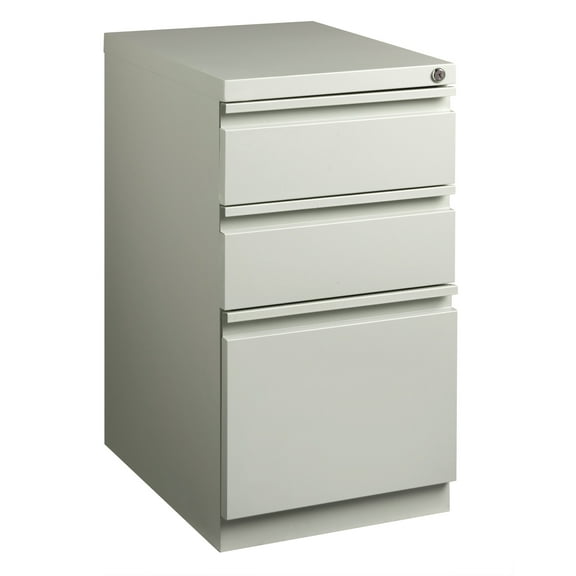 Hirsh 20" Deep Mobile Pedestal File Cabinet 3 Drawer Box-Box-File, Letter Width, Gray