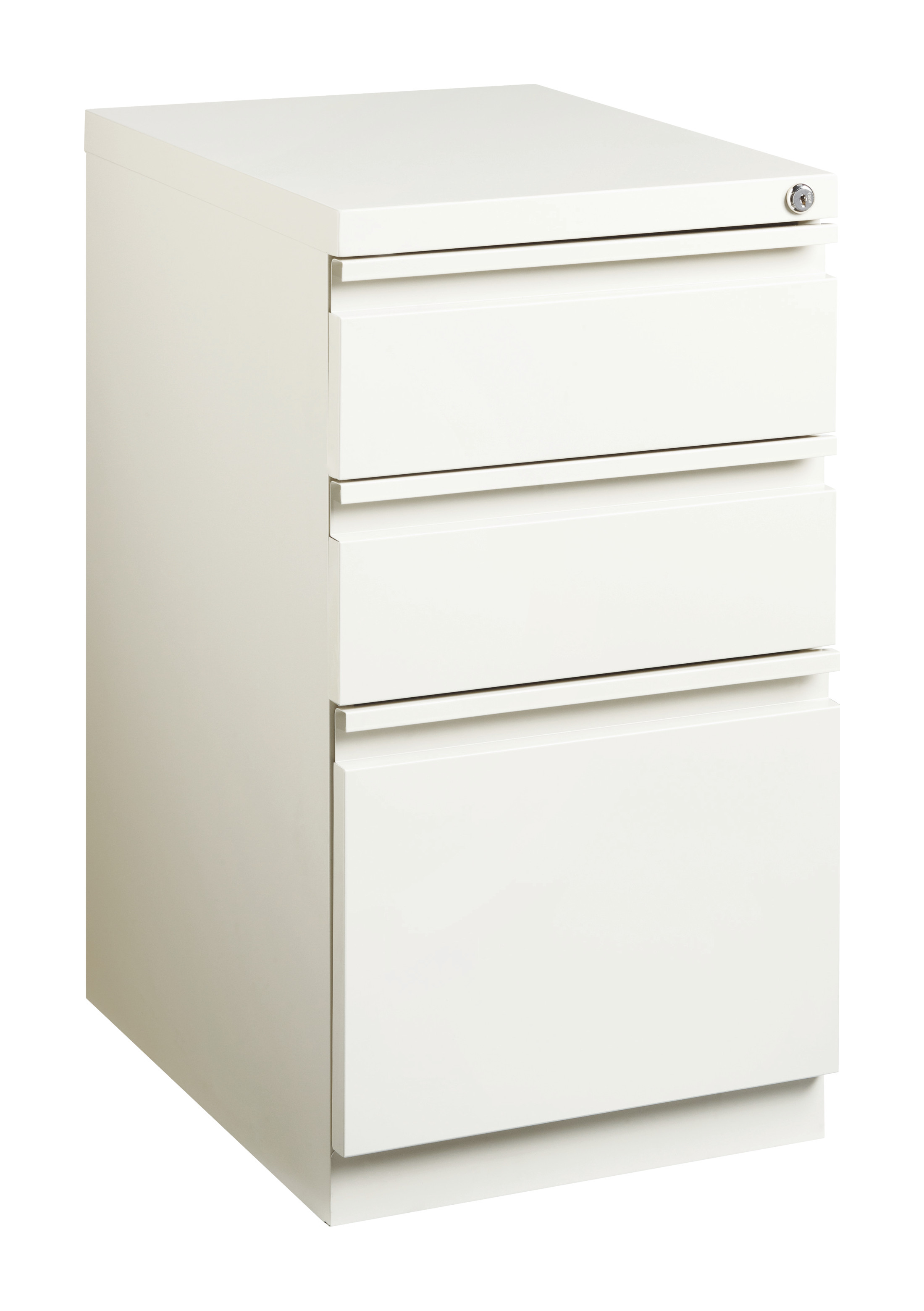 Hirsh 20" Deep Mobile Pedestal File Cabinet 3 Drawer Box-Box-File, Letter Width, White - image 1 of 15