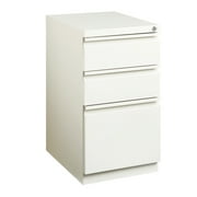Hirsh 20-inch Deep Metal Mobile Pedestal File 3-Drawer Box/Box/File. White