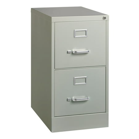 Hirsh 22" Deep 2 Drawer Letter Width Vertical File Cabinet, Commercial Grade, Light Gray