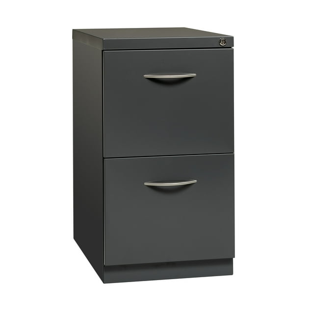 Hirsh 23" Deep Mobile Pedestal File Cabinet 2 Drawer File-File, Letter Width, Charcoal