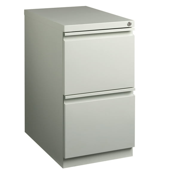 Hirsh 23" Deep Mobile Pedestal File Cabinet 2 Drawer File-File, Letter Width, Gray