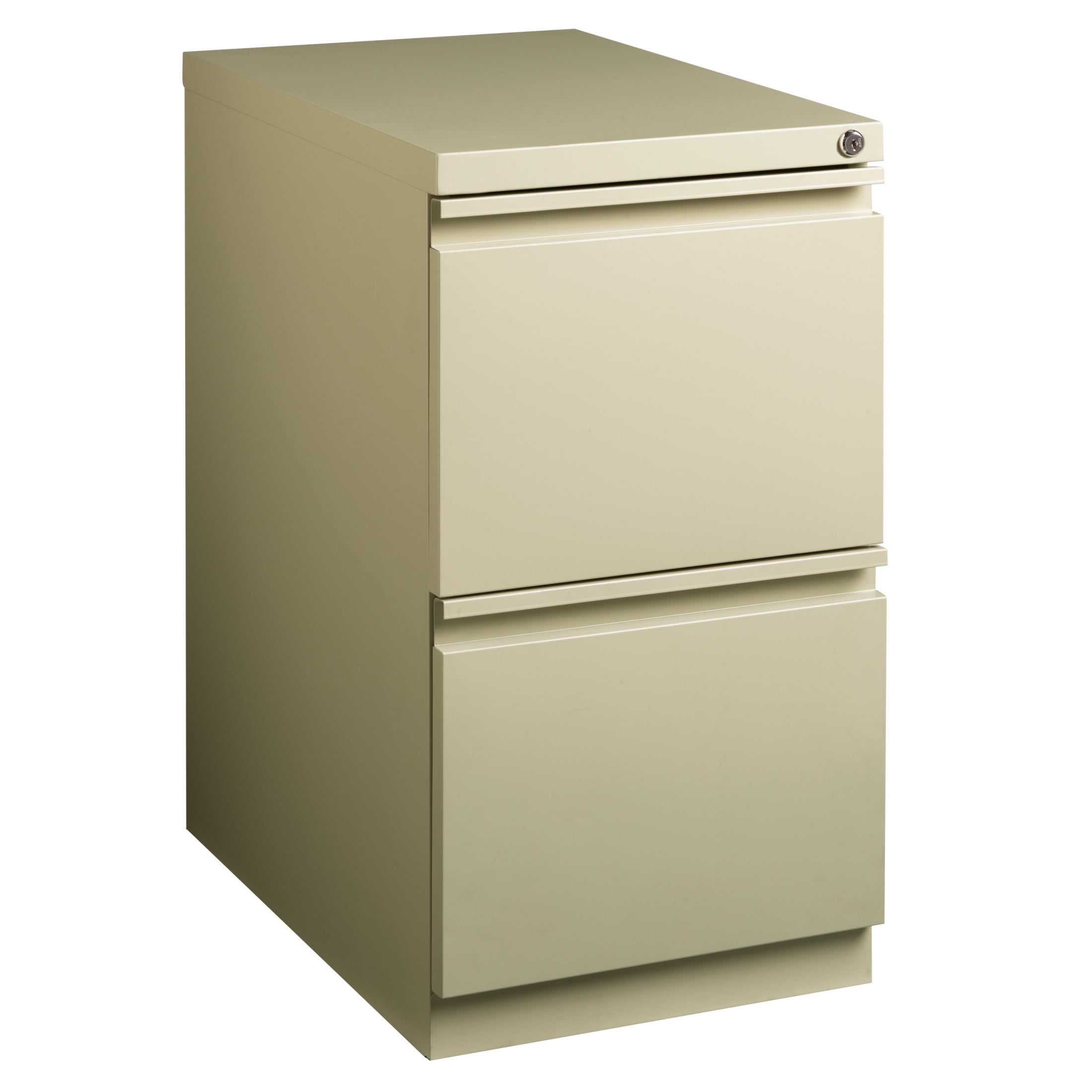 Hirsh 23" Deep Mobile Pedestal File Cabinet 2 Drawer File-File, Letter Width, Putty