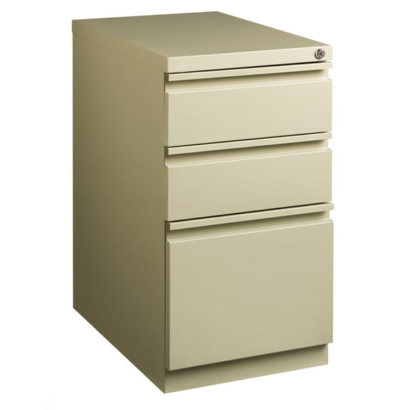 Hirsh 23" Deep Mobile Pedestal File Cabinet 3 Drawer Box-Box-File, Letter Width, Putty